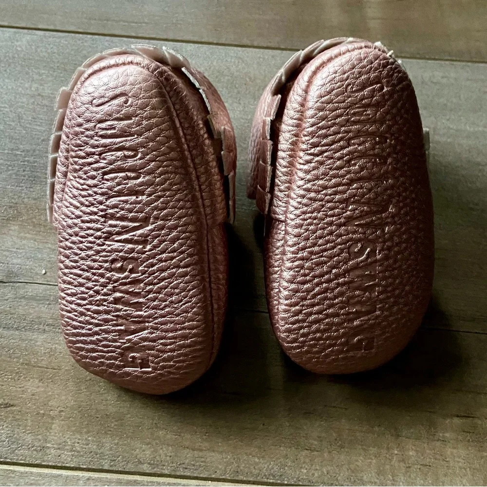 Sweet N Swag Moccasins in Metallic Rose/Pink